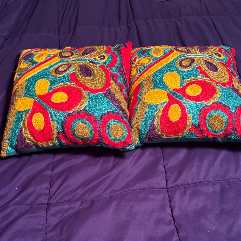 Colorful Embroidered Throw Pillows from Pier One Imports